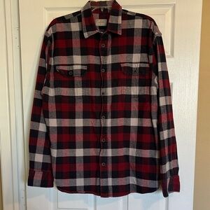 Jachs men’s red and black long sleeve button down flannel shirt size 2XL